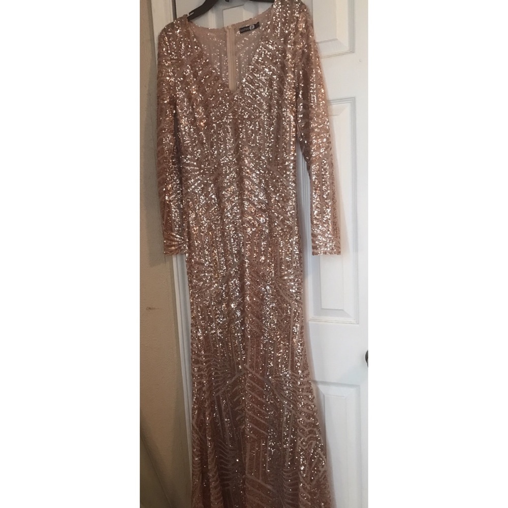 Rose gold sequin gown